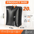 3 Pack with Vacuum Bag Travel for Suitcase, 20L Overpack Vacuum Bags w/Pump
