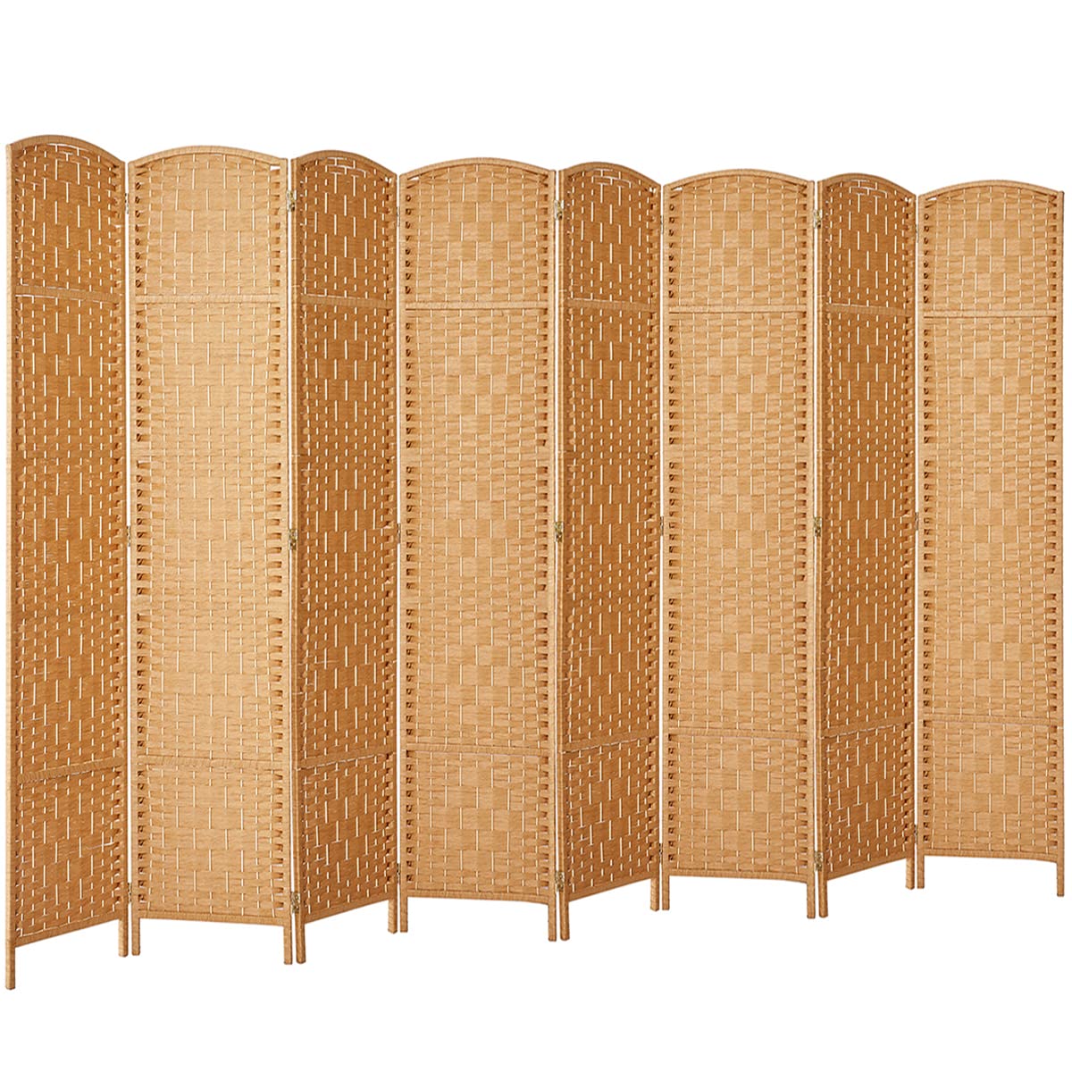 Rose Home Fashion Room Divider, 6 ft Tall Room Dividers and Folding Privacy Screens, 16in Privacy Screen 6 Panel Dark Coffee Space Temporary Wall Foldable Partition Separation