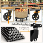 Platform Truck Foldable Push Cart Dolly 330lb Weight Capacity, Adjustable Hand Truck Handle with 360 Degree Swivel Wheels for Garage Garden Home & Office Use, Black