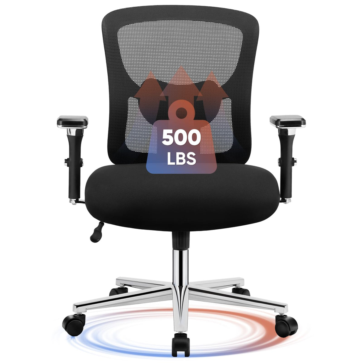 DUMOS Big and Tall Office Desk Chair, 500lbs Heavy Duty Mesh Chair