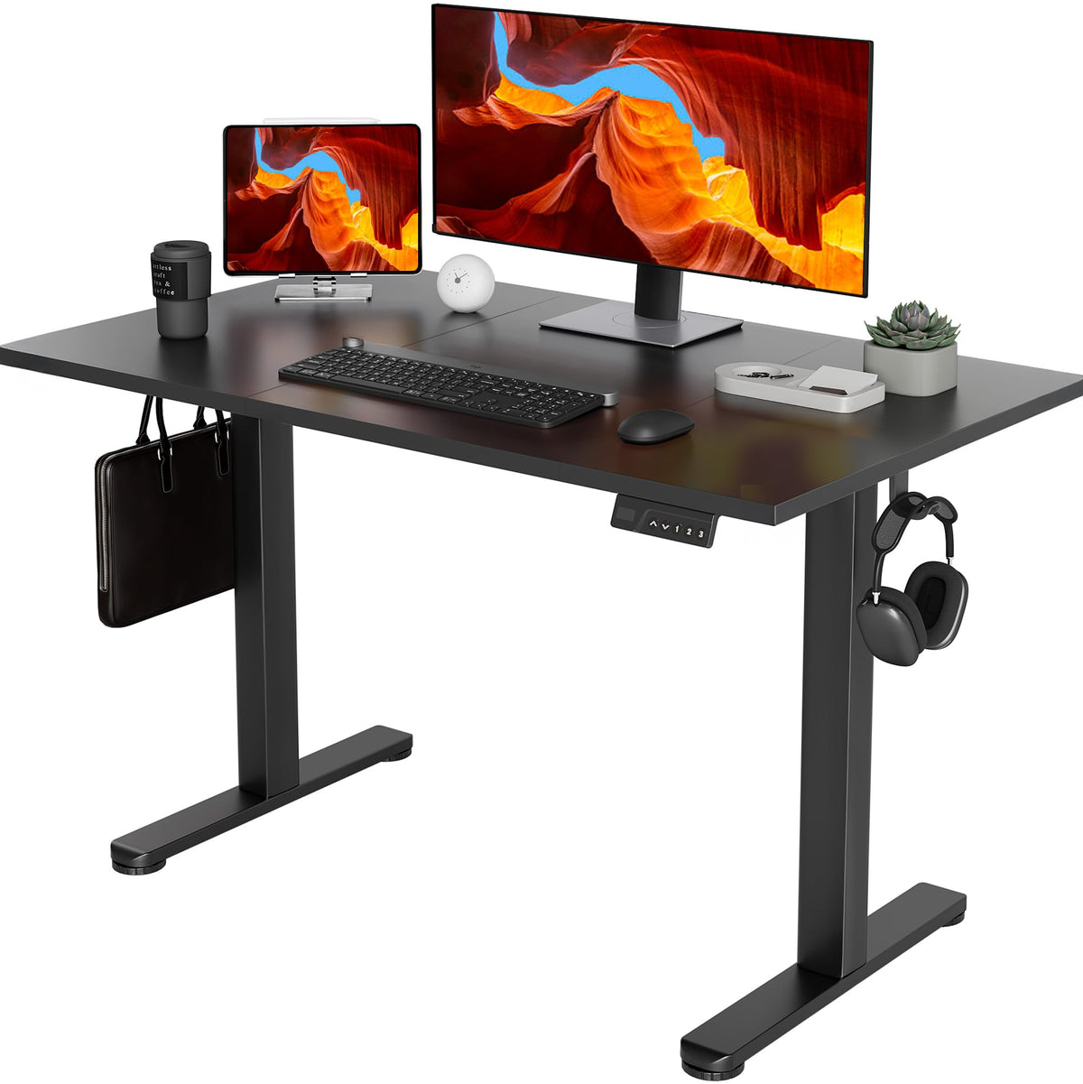 YDN 32 x 19 Inch White Electric Standing Desk