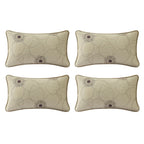 Outdoor Sunbrella Decorative Pillows Pack of 4, 20" x 12" Outdoor Pillow Set for Couch Bed Throw Patio Sofa, Airies Marble