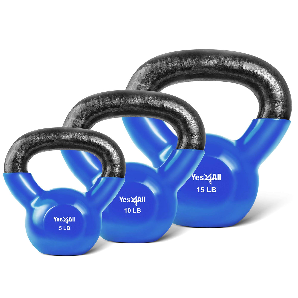 Yes4All Vinyl Kettlebells, Versatile Set