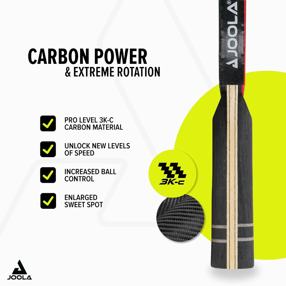 JOOLA Infinity Carbon Professional Ping Pong Paddles - Ergonomic Comfort Grip - ITTF Approved Rubbers - Professional Ping Pong Paddle for Advanced Control & Speed - Table Tennis Racket