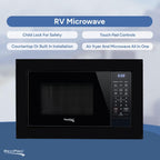 RecPro RV Air Fry Microwave 1.0 Cu Ft, 900W Black