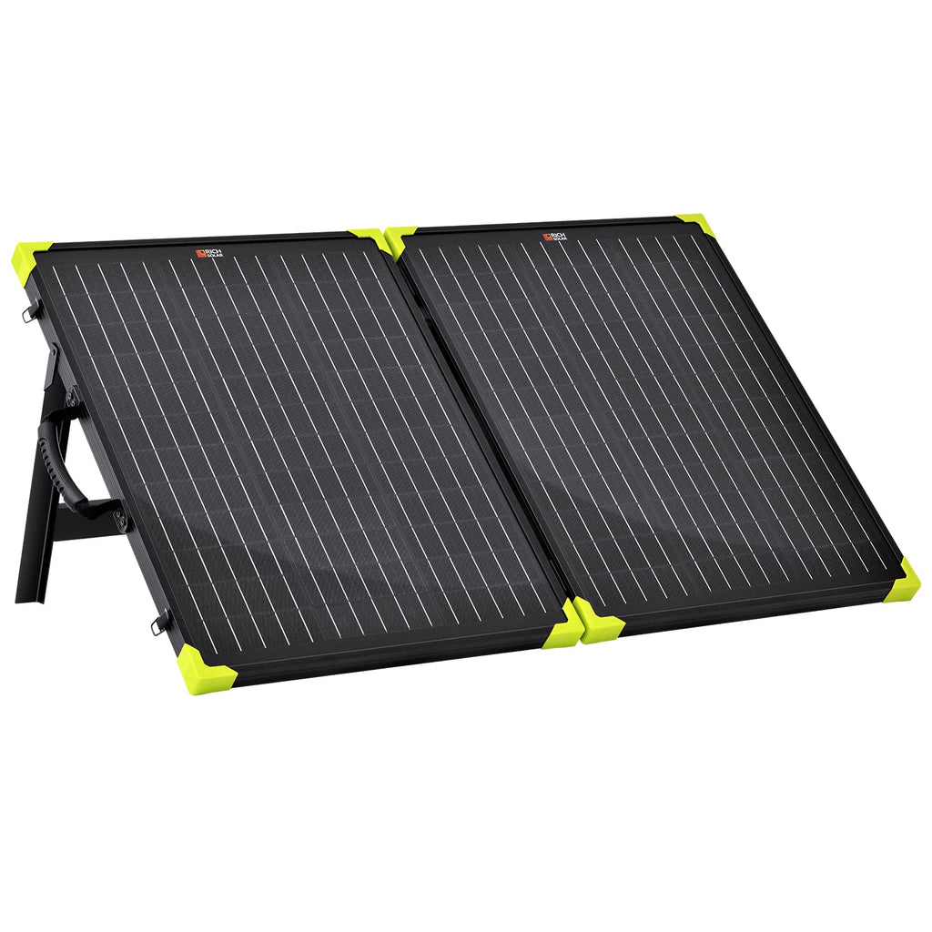 RICH SOLAR 100W Briefcase Solar Charging Kit Portable Solar Panel with 20A Charger Controller Built-in Robust Kickstand (100W+10A Controller)