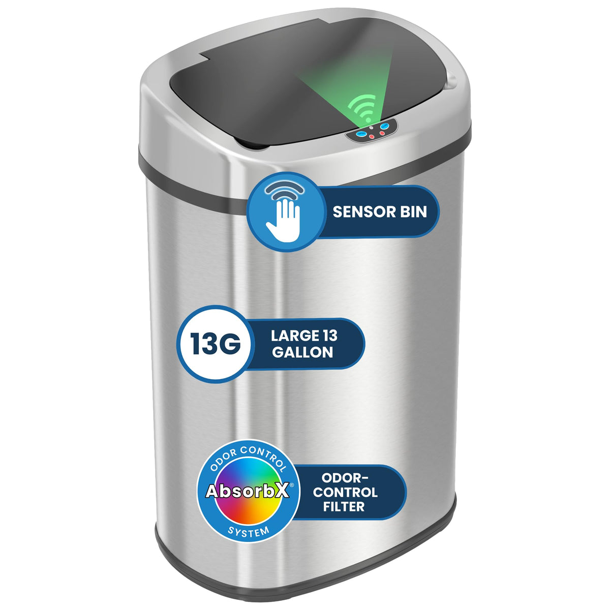 iTouchless Patented Large 24 Gallon Motion Sensor Trash Can | Odor Filter