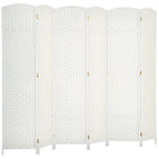 HOMCOM Room Divider 8 Panel Folding Privacy Screen 5.6' Tall Nature Wood