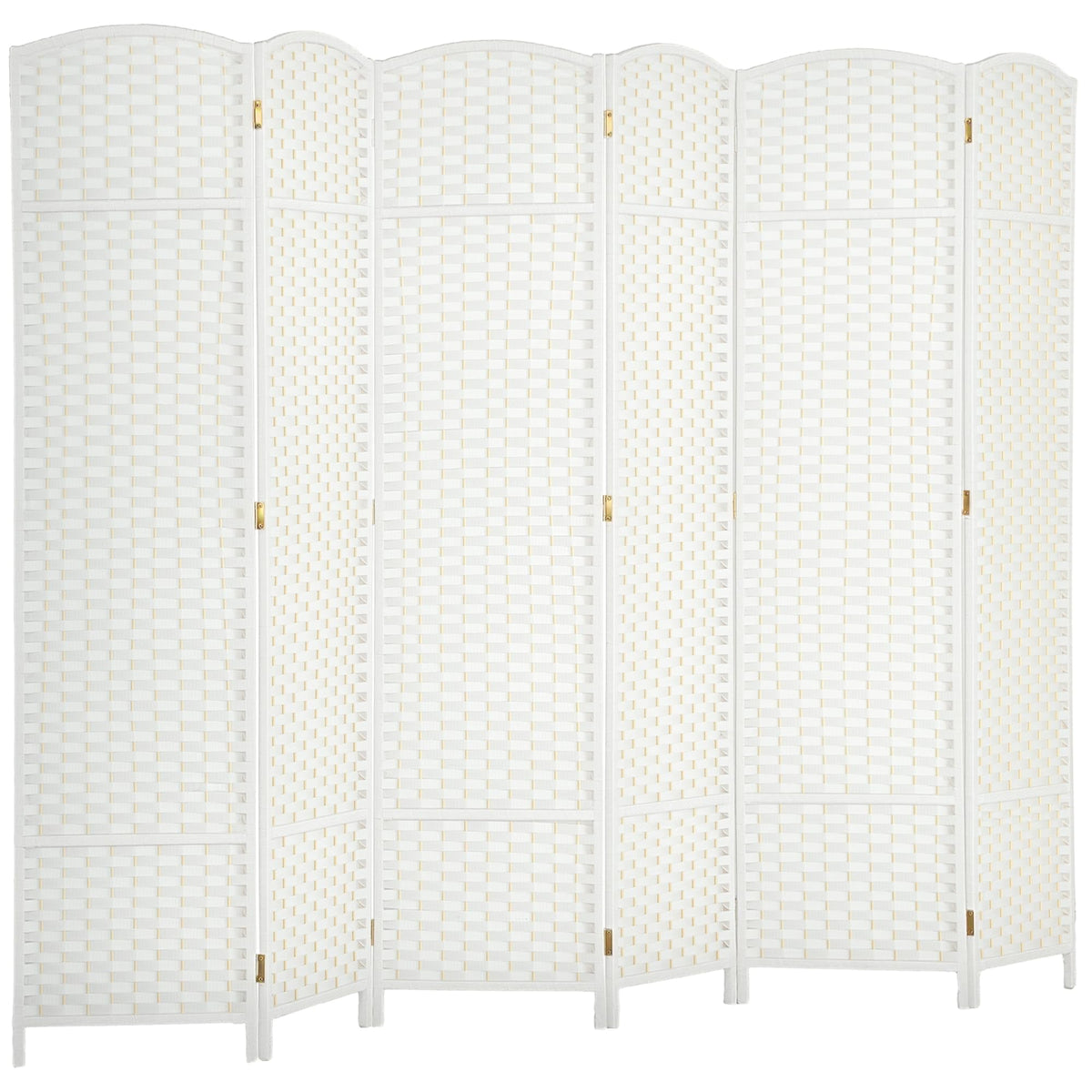 HOMCOM Room Divider 8 Panel Folding Privacy Screen 5.6' Tall Nature Wood