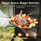 30-inch Electric Vertical BBQ Smoker with Temperature Control, 3 Cooking Grates, Water & Wood Trays, Leg Kit, 725 sq in for Outdoor Backyard, Black