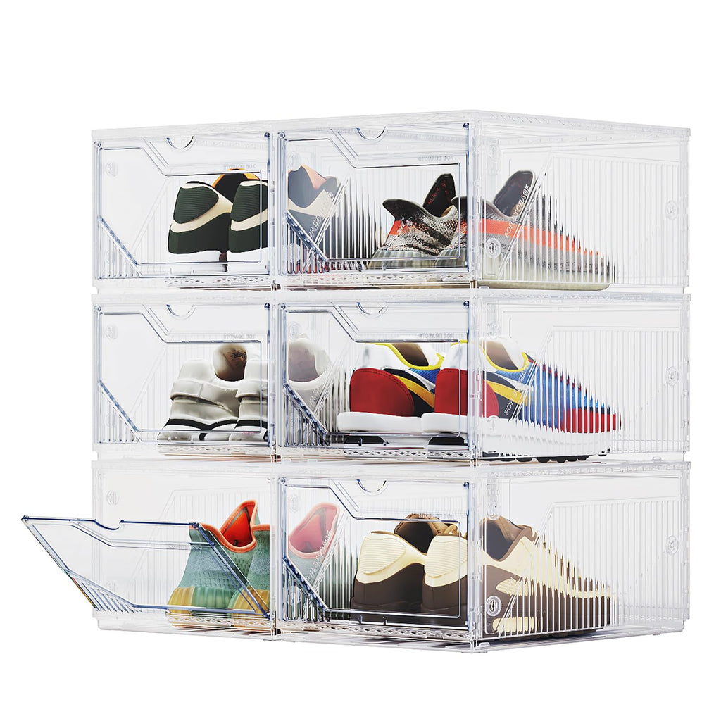 BROVIEW XX-Large Shoe Sneaker Storage Boxes for Size 14, 12 Pack Shoe Boxes