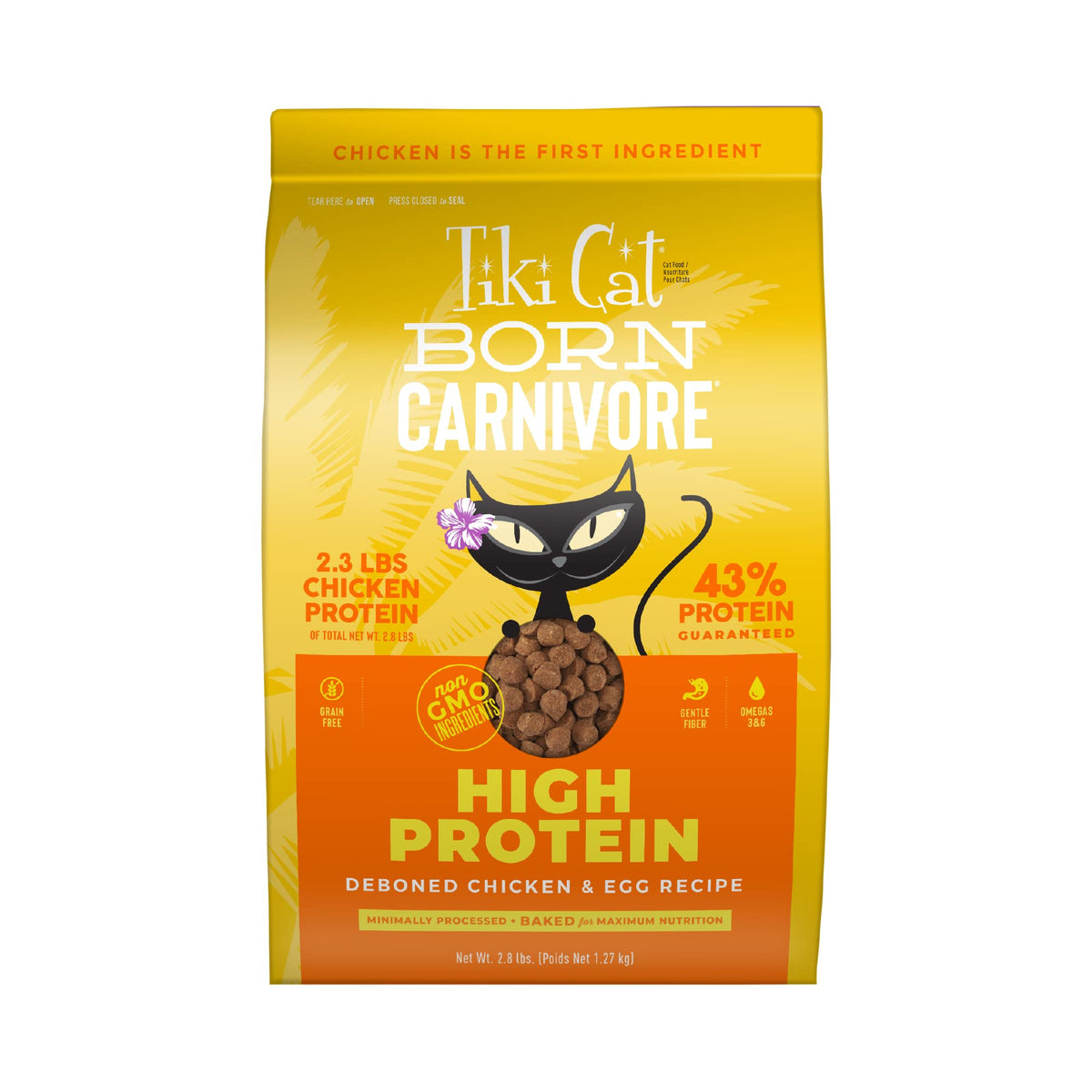 Tiki Cat Born Carnivore Dry Cat Food, Deboned Chicken & Egg, 11.1 lb Bag