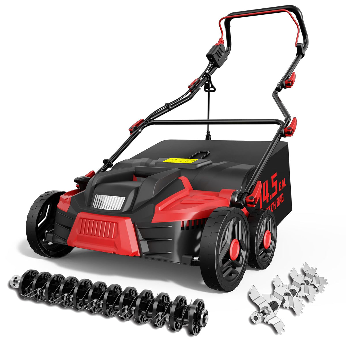 TIECTOWN 2026 Upgrade 16-Inch 15.5A Electric Dethatcher & Scarifier, Green