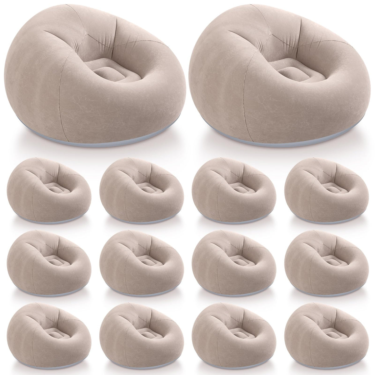 Realspring Inflatable Bean Bag Chairs,Coffee,4 Pcs