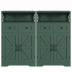 Farmhouse Storage Cabinet with Drawers, Small Kitchen Pantry Cabinet, White