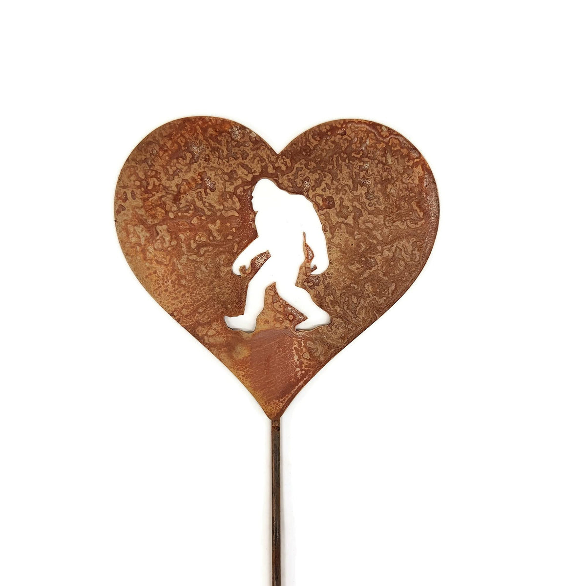 Pet Dog, Cat, Rabbit or Bird Keepsake Memorial Heart Garden Stake 20 to 28 Inches Tall (Large Heart, 28" Tall, Cross, Naturally Rusted)