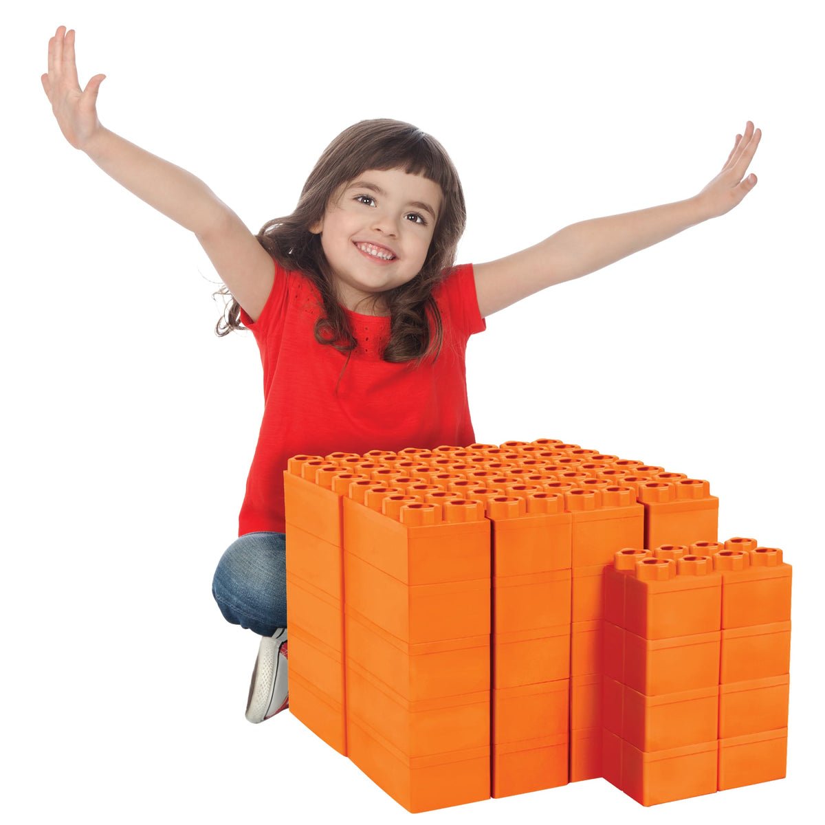 BiggoBlocks Big Blocks for Kids Ages 4-8 — Indoor & Outdoor Blocks for Kids Games — Large Building Blocks (48 pc) Learner Set