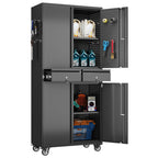 3-Drawer Rolling Tool Chest with Wheels, Pegboard and Push Handle