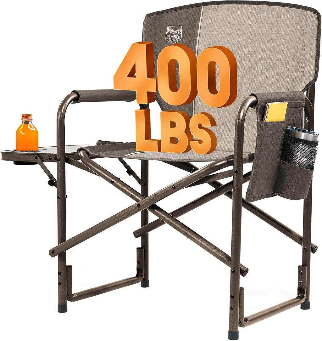 TIMBER RIDGE Aluminum Oversized Camping Chair, Support 400lbs