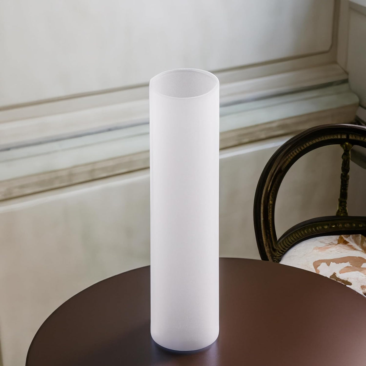 WGVI Hurricane Candle Holder Sleeve, W: 2.5", Ht: 14", Frosted Glass Cylinder Open Both Ends, Chimney Tube Shade, 12 Piece