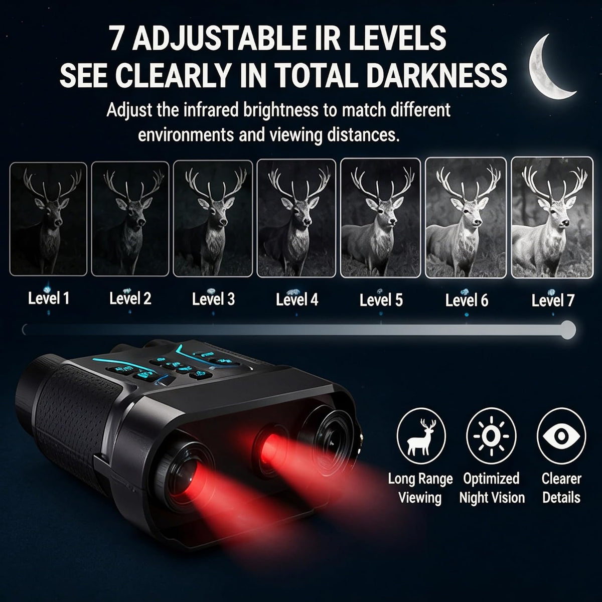 4K Night Vision Binoculars HD Night Vision Device with 32GB Card, Cardless