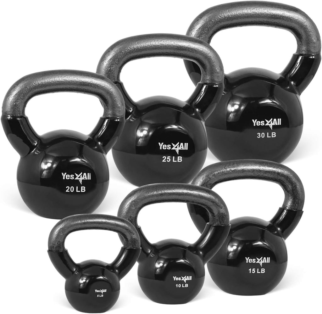 Yes4All Vinyl Kettlebells, Versatile Set
