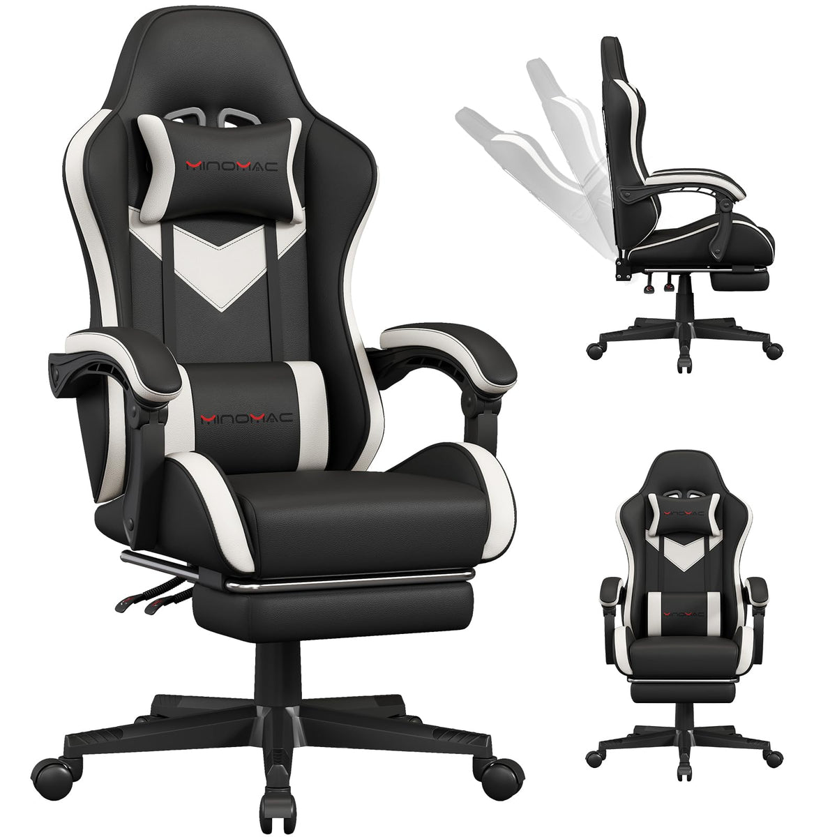 Gaming Chair Ergonomic Gamer Computer Office Chair,Footrest Lumbar Support