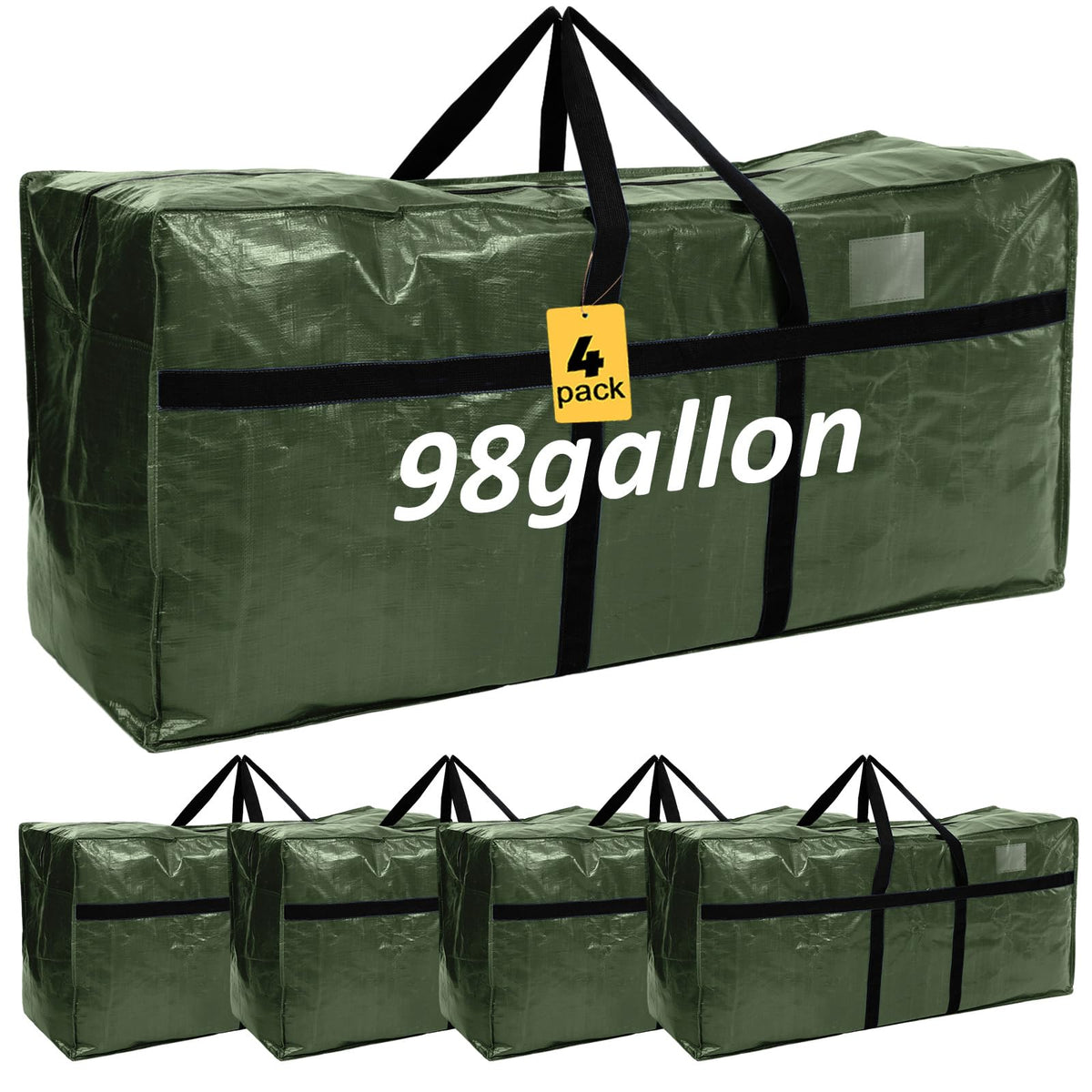 Windyun 4 Pcs 195 Gallon Extra Large Moving Bags XXL Heavy Duty Storage Bag