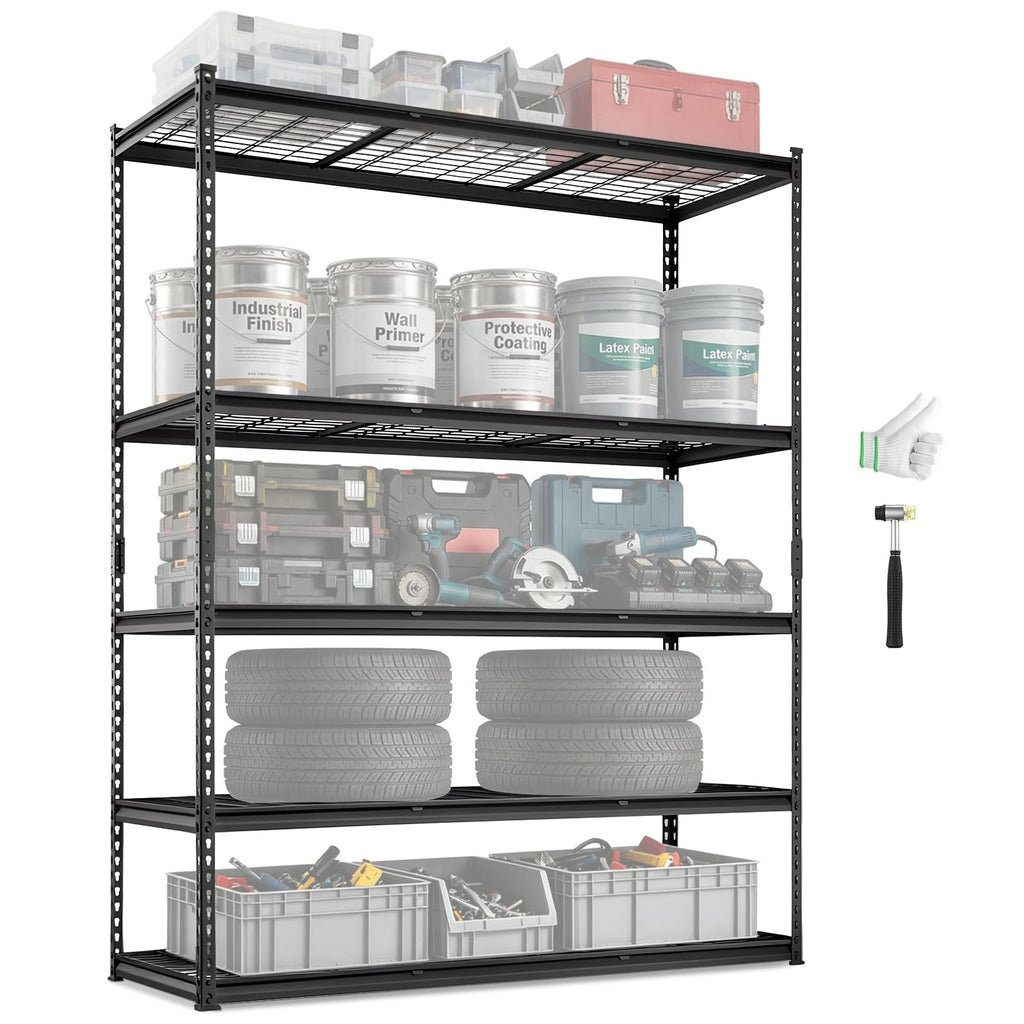 VEVOR Storage Shelving Unit 5-Tier Adjustable 2000 lbs Capacity 60"x24"x78"