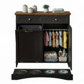 Furnaza Pet Feeding Station with 4 Bowls,Dual Doors Dog Cabinet Storage