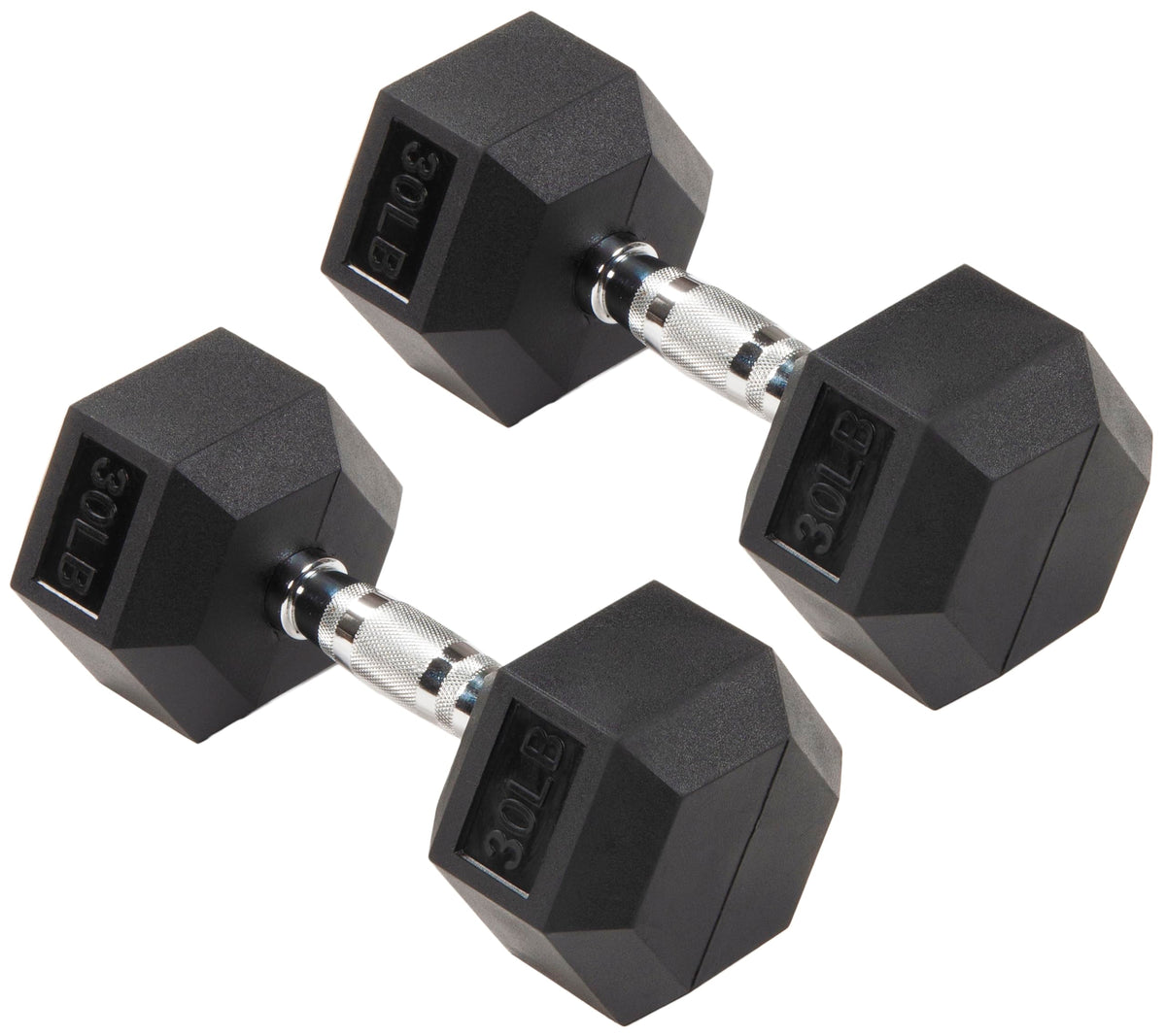 Signature Fitness Rubber Coated Hex Dumbbells Hand Weights for Exercises and Fitness Home Gym, 5-50 lbs, Pairs