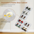 BROVIEW XX-Large Shoe Sneaker Storage Boxes for Size 14, 12 Pack Shoe Boxes