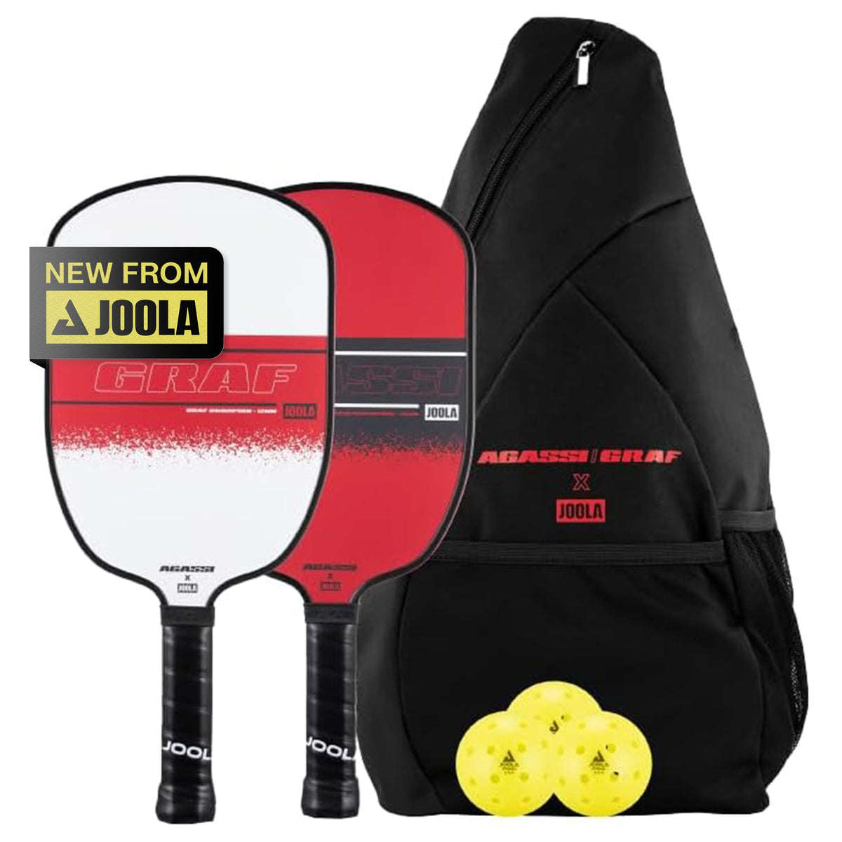 JOOLA Agassi PRO IV 16mm Pickleball Paddle w/Extended Sweet Spot - Carbon Fiber Surface Increases Spin & Control - SK Film for Power & Larger Sweet spot - UPA-A Certified - USAP Approved - NFC Chip