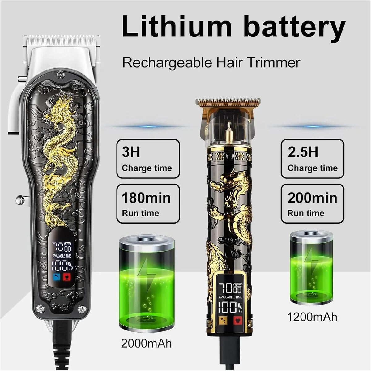 Razors Hair Clipper Electric LCD Hair Trimmer Cordless Shaver Trimmer 0mm Men Barber Hair Cutting Machine for Men Rechargeable USB(3)