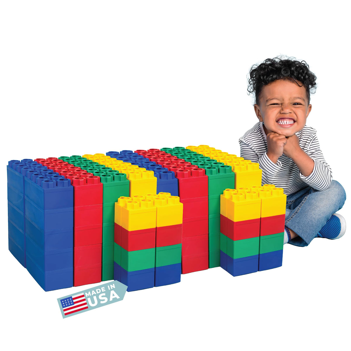 BiggoBlocks Big Blocks for Kids Ages 4-8, Indoor & Outdoor Blocks for Kids Jumbo Games, Large Building Blocks (96 PC) Standard Set