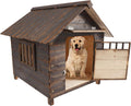 Wooden Dog House, Medium Dogs Outdoor & Indoor Dog House with Weatherproof Sealer, with Double Window for Beagle, Poodle, Cocker – 30.31 x 34.65 x 31.89 in