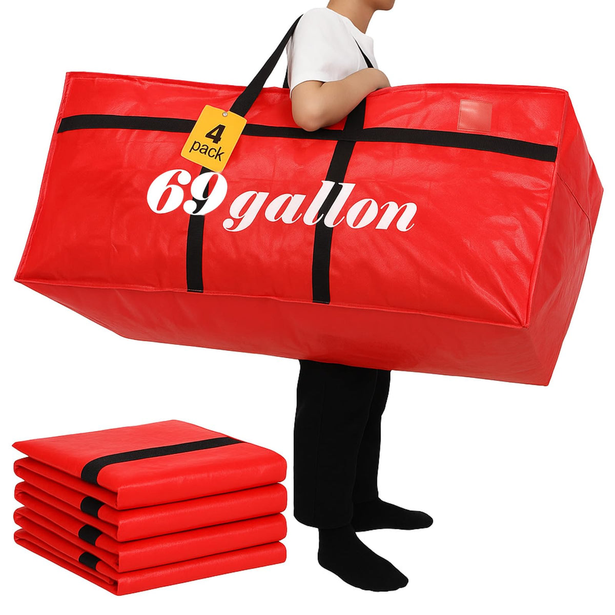 Windyun 4 Pcs 195 Gallon Extra Large Moving Bags XXL Heavy Duty Storage Bag
