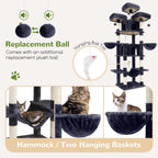 Globlazer Big XXL Cat Tower for Indoor Multiple Cats, F80, Dark Grey