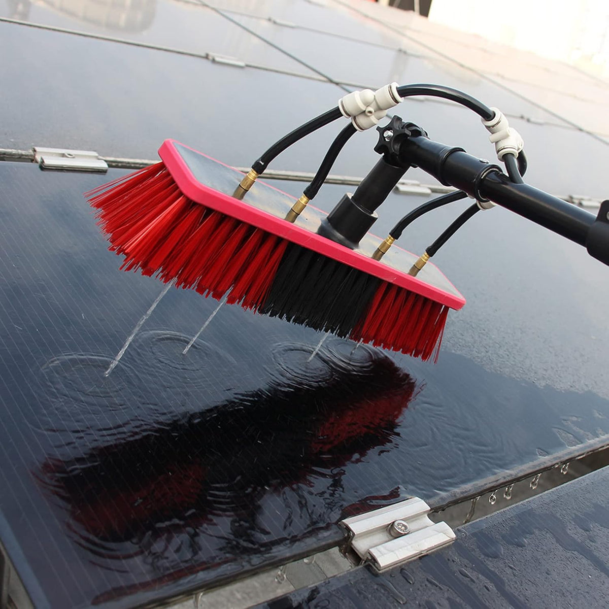 3.6~10.8m Solar Panel Cleaning Brush & Pole Water Fed Pole Kit, Suitable for high Windows Cleaning, Solar photovoltaic Panel Cleaning and Cleaning Cars Trucks Vans,12FT 3.6M