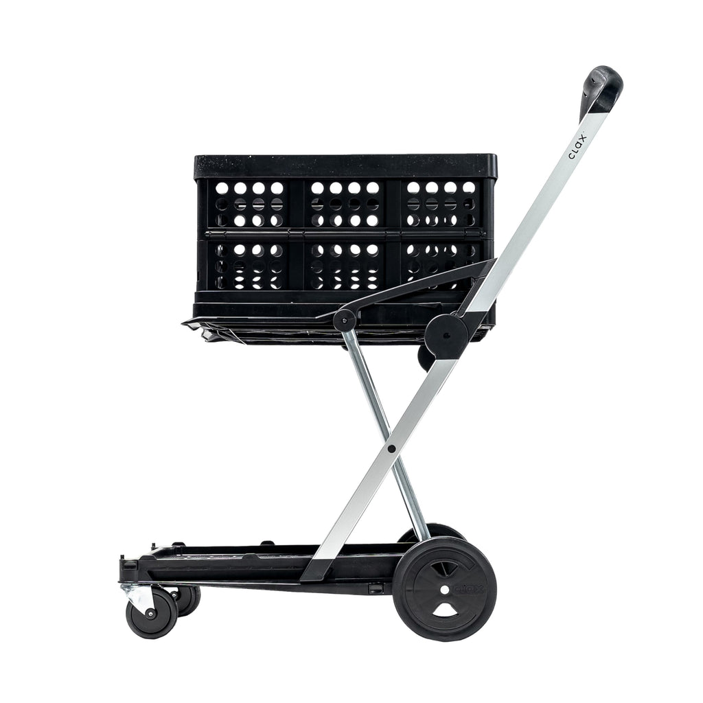 CLAX® The Original | Made in Germany | Multi use Functional Collapsible carts | Mobile Folding Trolley | Shopping cart with Storage Crate | Platform Truck (Green)