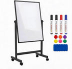 Double-Sided Magnetic Dry Erase Rolling Whiteboard on Wheels