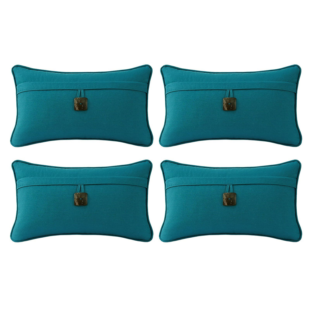 Outdoor Sunbrella Decorative Pillows Pack of 4, 20" x 12" Outdoor Pillow Set for Couch Bed Throw Patio Sofa, Airies Marble
