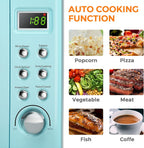 MAT EXPERT 0.7 Cu.ft Compact Microwave Oven, Digital Timing & Child Lock, Small Microwave w/Glass Turntable & 6 Preset Buttons, Delayed Start Function, 700W Mini Microwave w/5 Micro Power (Green)