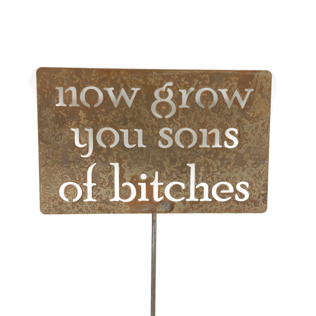 Funny Garden Stake 20 to 33 Inches Tall (Peas & Quiet, Large 28" Tall)