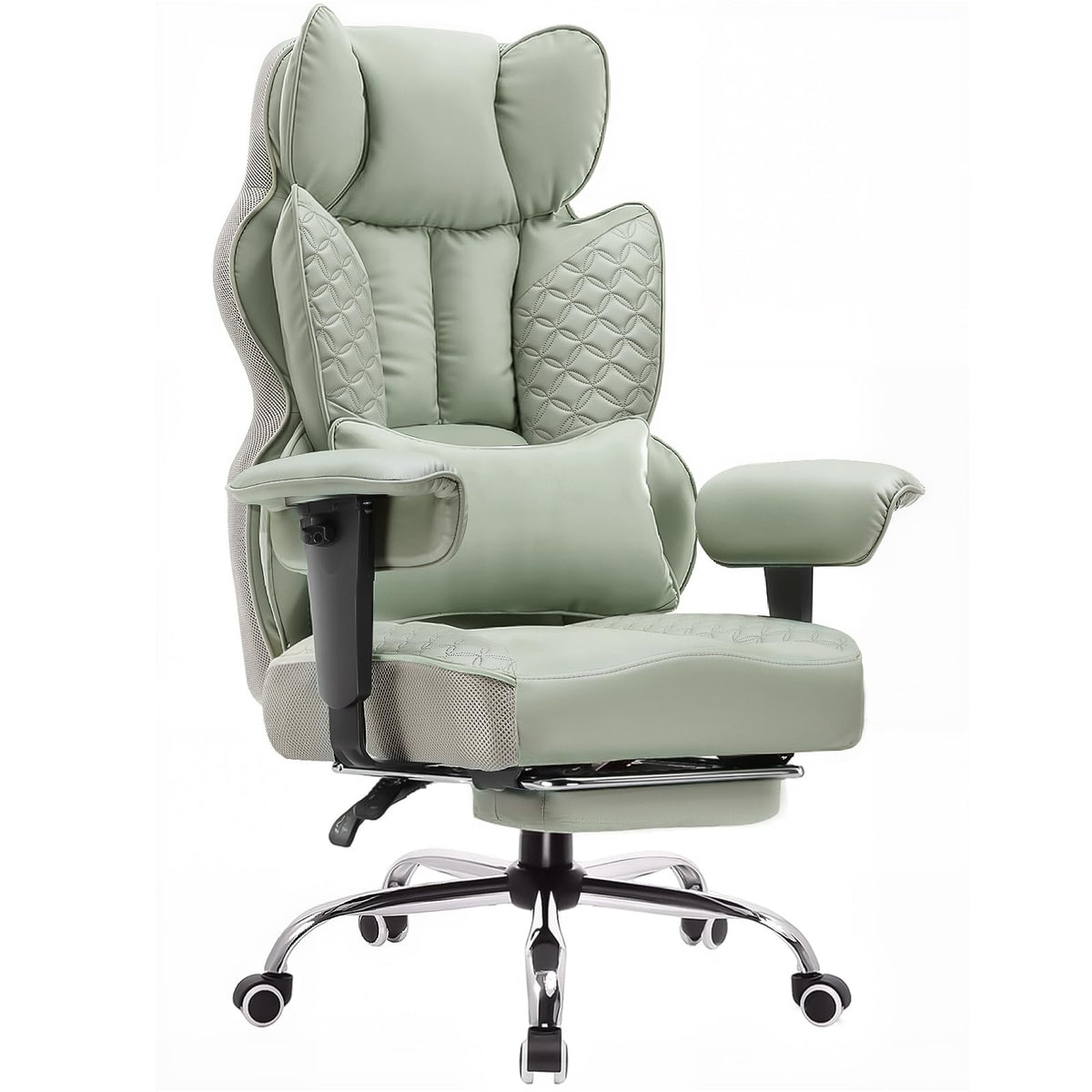 GTPLAYER Big and Tall Gaming Chair 400lbs Heavy Duty Office Chair with Footrest, High Back Pocket Spring Lumbar Support, Ergonomic Wide Comfy Seated Cushion for Lower Back Pain Relief, Earth-Black