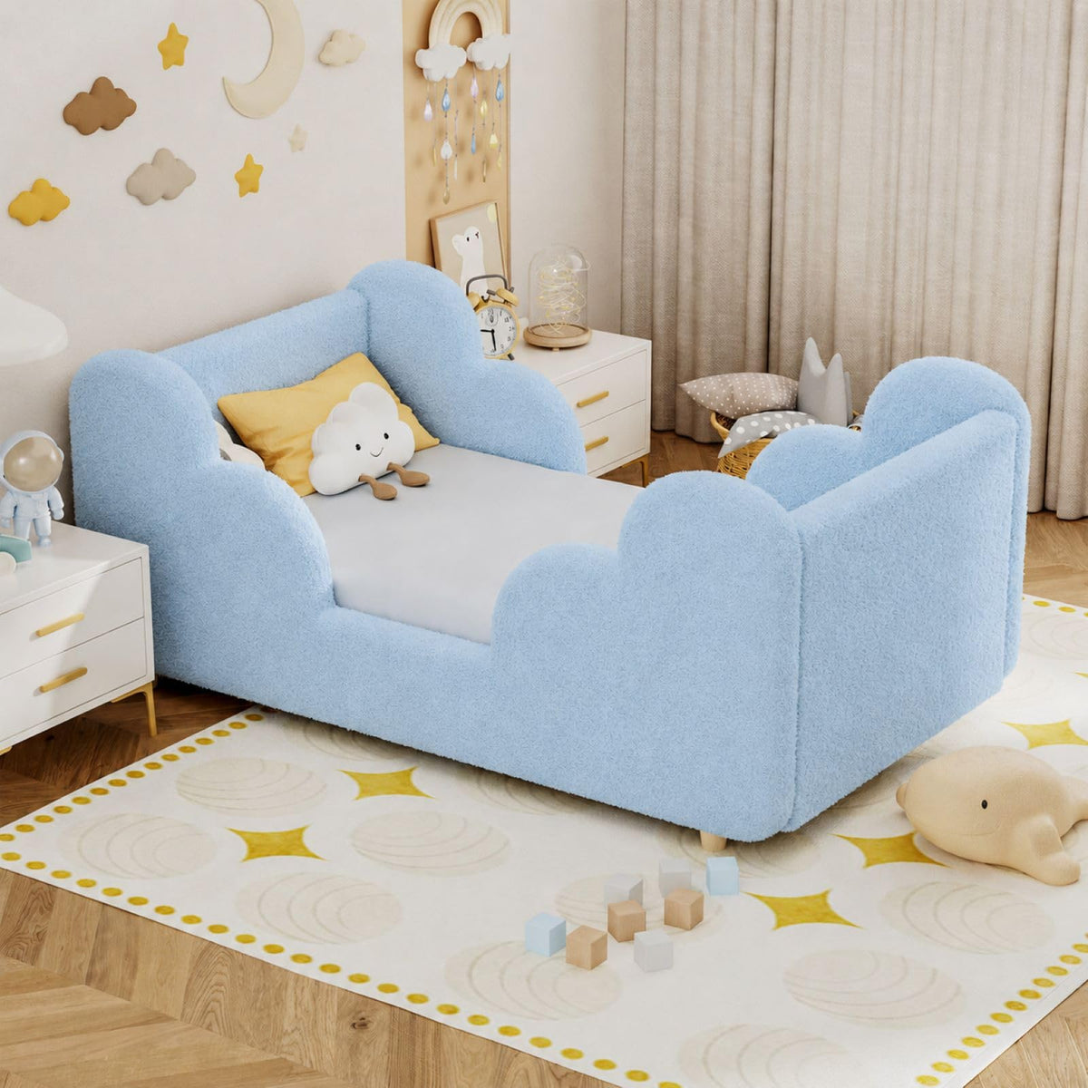 DoCred Toddler Bed, Upholstered Toddler Bed for Girls&Boys