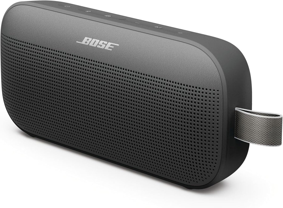 Bose SoundLink Flex Bluetooth Speaker (2nd Gen) Bundle with Fast Charger - Portable Outdoor Speaker with Hi-Fi Audio, Waterproof and Dustproof, USB-C, Up to 12 Hours Battery Life, (Black)