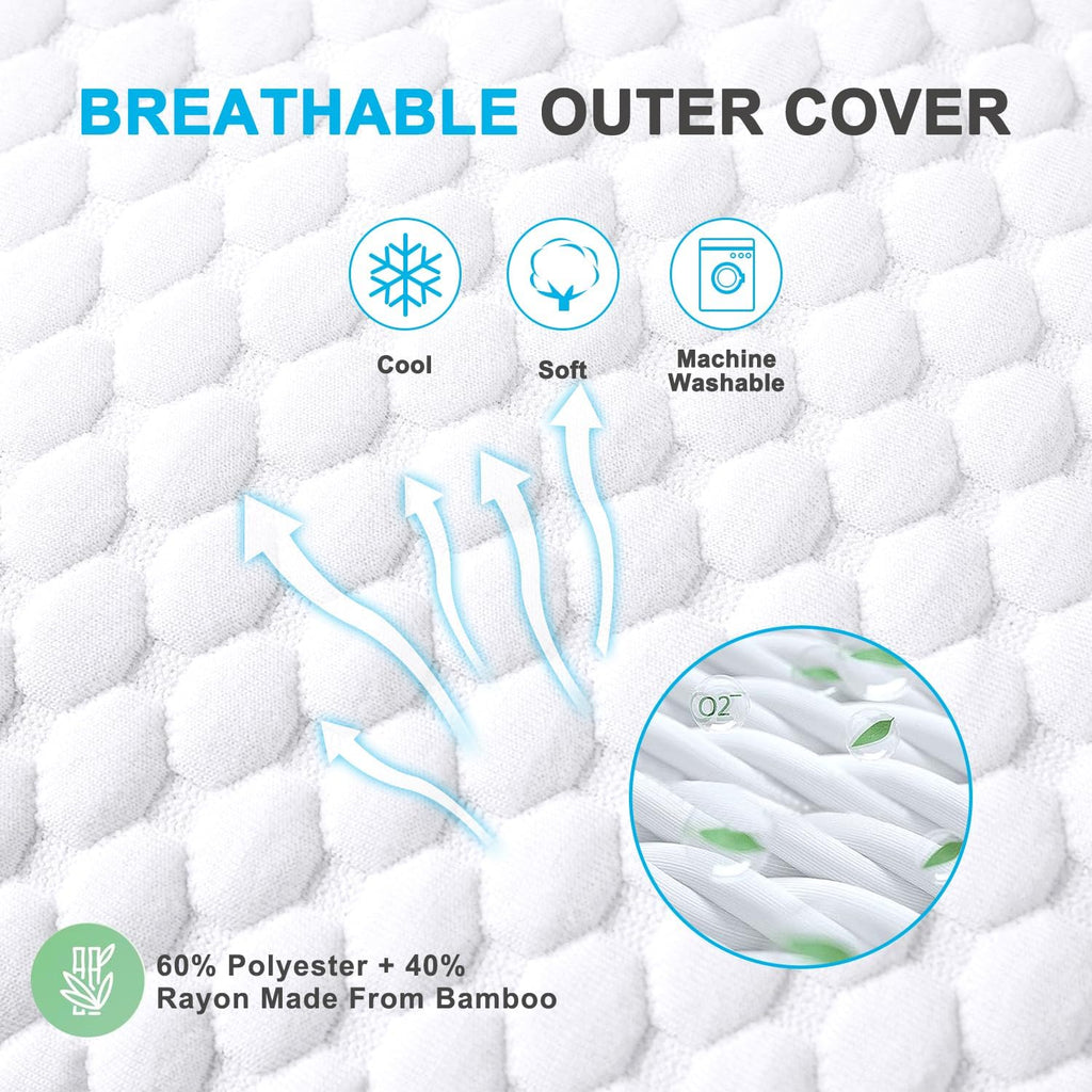 Cooling Shredded Memory Foam Bed Pillows, Queen Size, Set of 4, 20 x 30 in