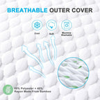 Cooling Shredded Memory Foam Bed Pillows, Queen Size, Set of 4, 20 x 30 in
