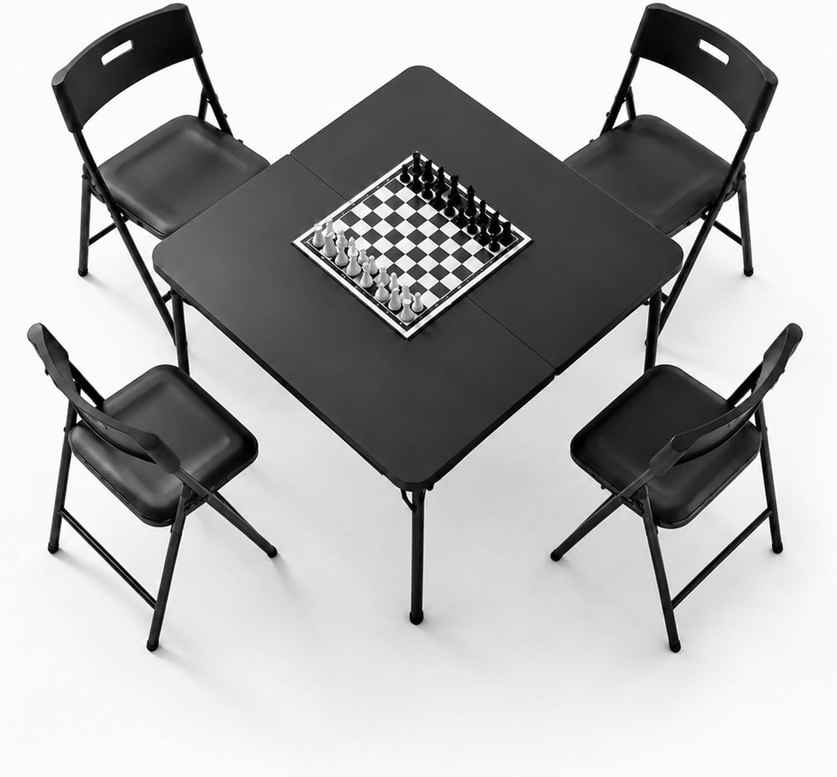 Folding Card Table and Chair Set of 5, Weather‑Resistant & Durable